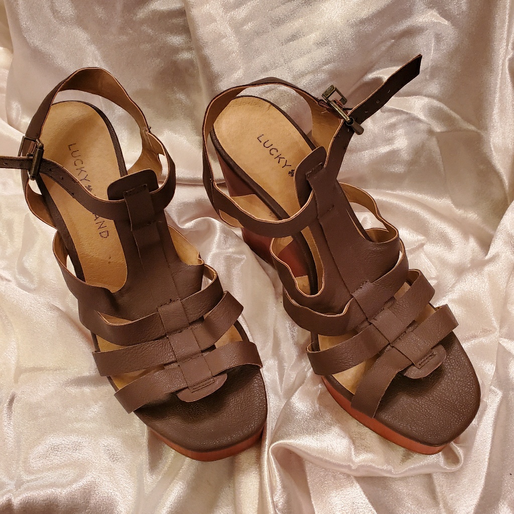 Lucky Brand Brown Wedge Sandals